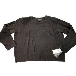 Danielle Bernstein Sweater Top 1X Black Crewneck‎